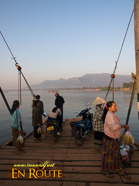 Wat Phu Waiting at Mekong River