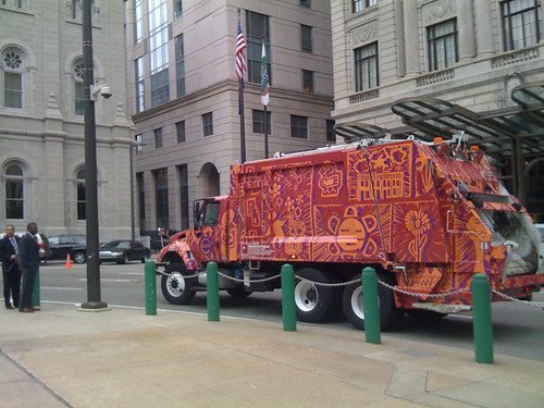 Some animated Philadelphia Garbage trucks