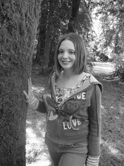 Washington: Kat, at a rest stop, portrait in Black and White