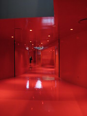 The all-red mezzanine floor