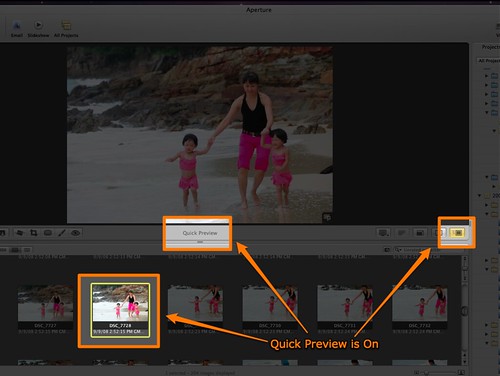 Aperture's Quick Preview mode