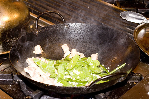 Basil Chicken in wok