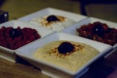 Hummus, Haydari, Smoked Eggplant Salad, Ezme