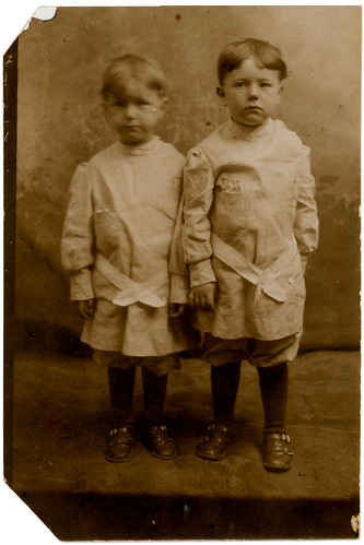 Two boys in smocks