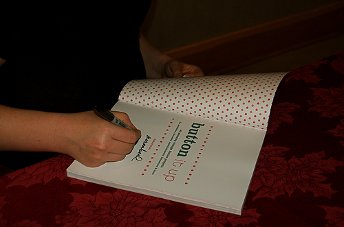 me signing a book