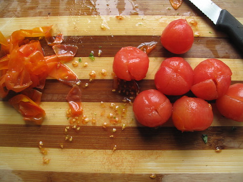 Skinned tomatoes