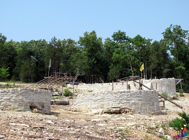 Castle towers being built, Ozark Medieval Fortress