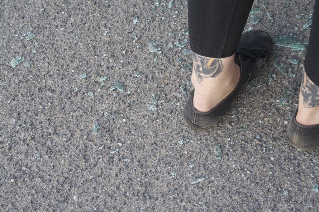 Glass piles, ankle tats