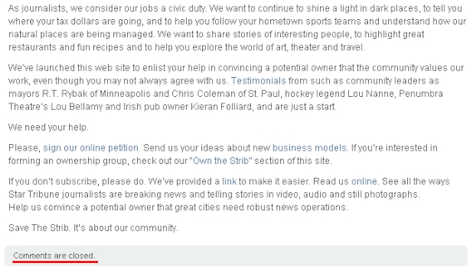 savethestrib.com - Comments Are Closed - 04/08/09