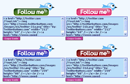 Vários Twitters buttons para divulgar seu Twitter 1
