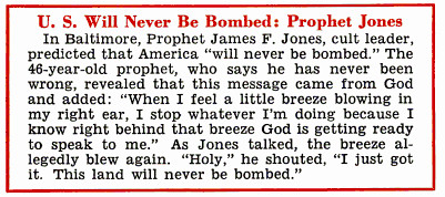 Prophet Jones Predicts The US Will Never Be Bombed - Jet Magazine, December 17, 1953