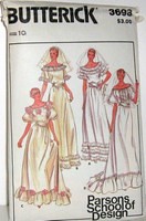 Butterick 3698 Sewing Pattern Wedding Bridal Dress by Parsons School of Design