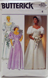 Butterick 4766 Sewing Pattern Wedding, Bridal Dress, Bridesmaid, Pouf Sleeves, Fitted Bodice
