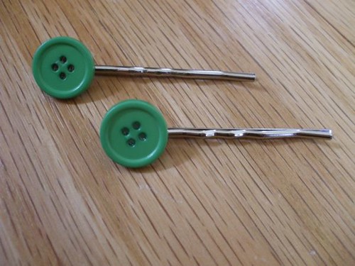 st. patrick's day button hairclips