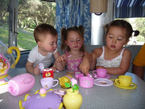 Tea party with Nathan, Grace and Ava