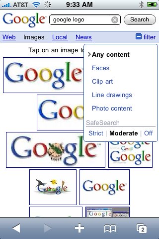 Google Image Search on iPhone