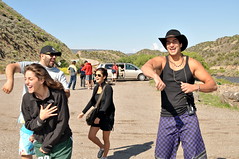 The cast of On the Road in America after whitewater rafting in New Mexico.