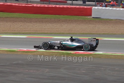 Nico Rosberg in Free Practice 2 for the 2015 British Grand Prix at Silverstone