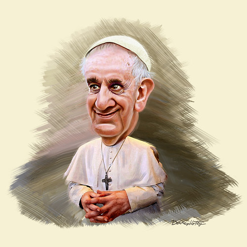 Pope Francis - Caricature by DonkeyHotey, on Flickr