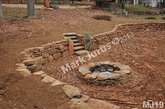 WM Mark Jurus 19, retaining wall, fire pit, out door space, steps, flat cap stones, dry laid stone construction, copyright 2014