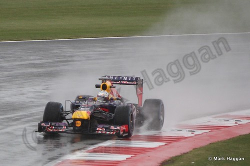 Sebastian Vettel in Free Practice 1 for the 2013 British Grand Prix