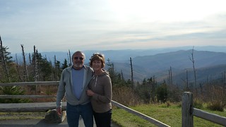 Clingman's Dome at 6643 highest point in the Great Smokey Mountains and NC