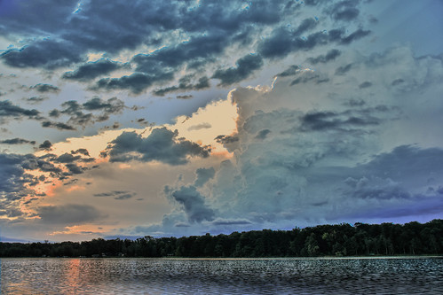 Clouds over Bass Lake at Dawn - HDR • <a style="font-size:0.8em;" href="http://www.flickr.com/photos/96277117@N00/19676442884/" target="_blank">View on Flickr</a>