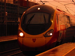 Virgin Trains 390153 arriving at Warrington Bank Quay