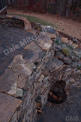 WM Dale Mitchell Landscape 6, Fire place, Flat work, Retaining wall, dry laid stone construction, copyright 2014