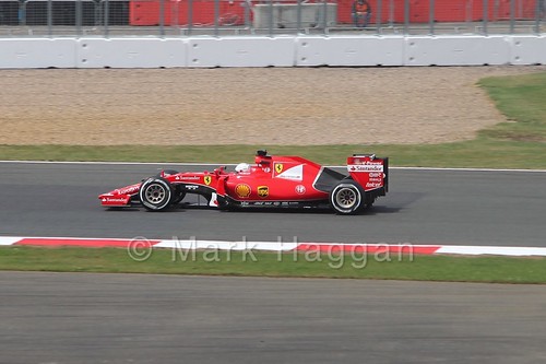 Sebastian Vettel's Ferrari in the 2015 British Grand Prix