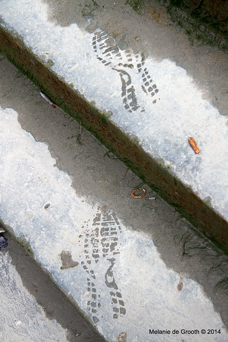 Footprints on the steps