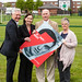 George Best Trail is launched in Cregagh Estate on his 67th birthday 50 years after he signs for Manchester Unitied.  Pictured from left to right - Norman McNarry - George Best Foundation, Wendy Langham - Connswater Community Greenway, Robin McCabe - childhood friend, Barbara McNarry - George's Sister.
