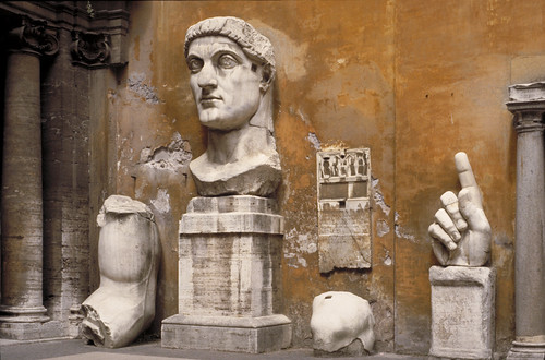 Emperor Constantine, head and fragments from a colossal statue