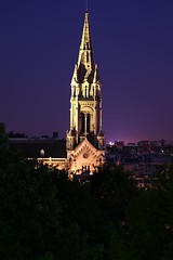 A parisian church at the end of the blue hour