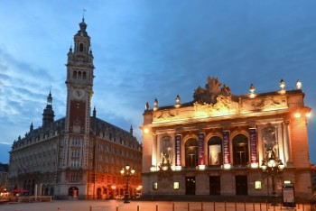 Lille Opera & Chamber of Commerce at dusk, France - Opéra de Lille et Chambre de Commerce au crépuscule, France