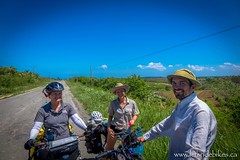 Amanda, Brandy and Lewis. World travellers. Near Niquero, Cuba.