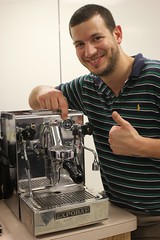 Lorenzo repaired the espresso machine (since rebroken...) • <a style="font-size:0.8em;" href="http://www.flickr.com/photos/27717602@N03/9417682931/" target="_blank">View on Flickr</a>