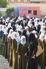 Students at Al Sayida Zaynab High School in Sana'a, Yemen.