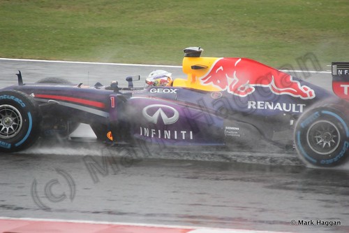 Sebastian Vettel in Free Practice 1 for the 2013 British Grand Prix