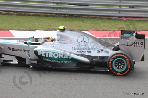Lewis Hamilton in Free Practice 3 at the 2013 British Grand Prix