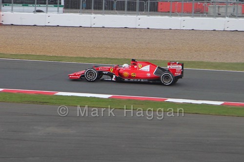 Sebastian Vettel's Ferrari in the 2015 British Grand Prix at Silverstone