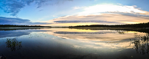 A dawn panorama of Bass Lake.  I never get tired of these. • <a style="font-size:0.8em;" href="http://www.flickr.com/photos/96277117@N00/19640853479/" target="_blank">View on Flickr</a>