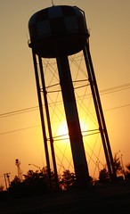Sunset Behind Water Tower