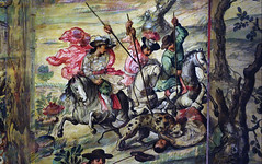 Brooklyn Biombo: Folding Screen with the Siege of Belgrade and Hunting Scene (detail), c. 1697-1701