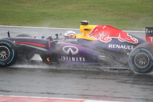 Sebastian Vettel in FP1 ahead of the 2013 British Grand Prix