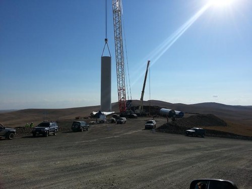 Erection of second turbine in Salkhit wind farm, Mongolia