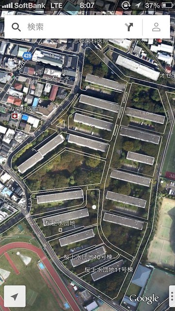 かつての桜上水団地の画像（Googleマ...