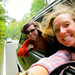 Nicole Esplin and Margaret Bryant on the drive from Franklin to Cashiers through NAnatahala Forest.