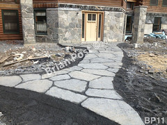 WM Brian Post 11, flat work, walkway, pathway irregular flagging, dry laid stone construction, copyright 2014