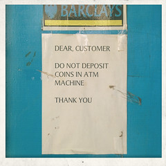 No coins in the ATM!